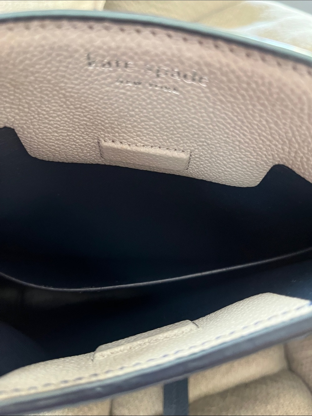 kate spade gray and navy pebbled leather crossbody bag - Picture 6 of 8